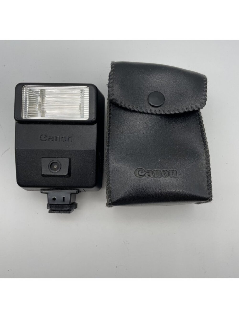 Vintage Canon Speedlite 155A Flash Case Clean Battery Compartment Untested Japan
